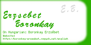 erzsebet boronkay business card